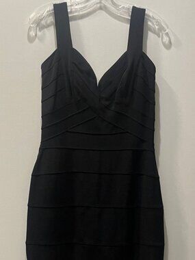 Tadashi Elegant Black Bandage Mini Dress